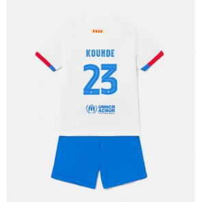 Barcelona Jules Kounde #23 Dětské Venkovní dres komplet 2023-24 Krátký Rukáv (+ trenýrky)